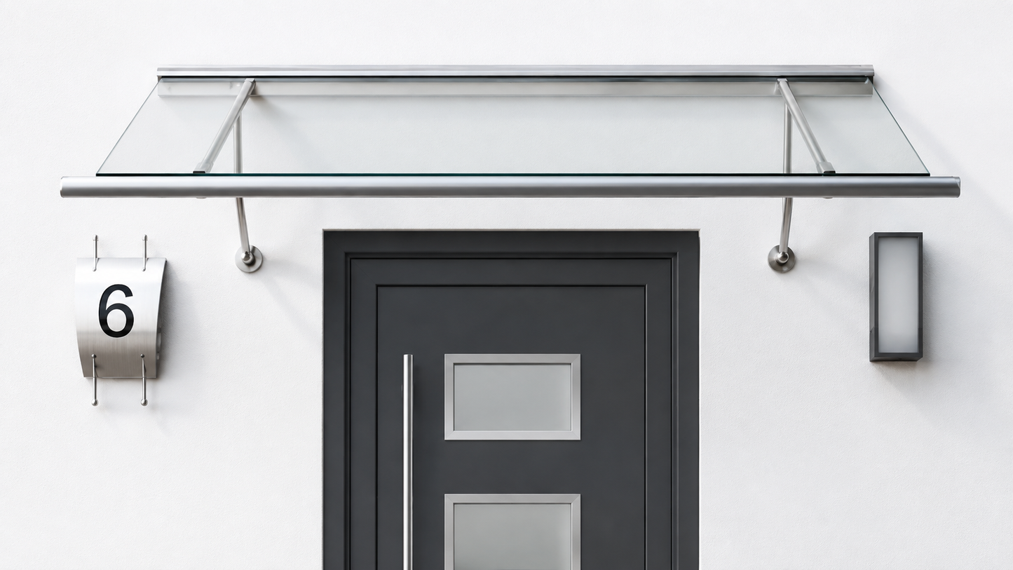 Hauseingangsüberdachung aus Glas 504